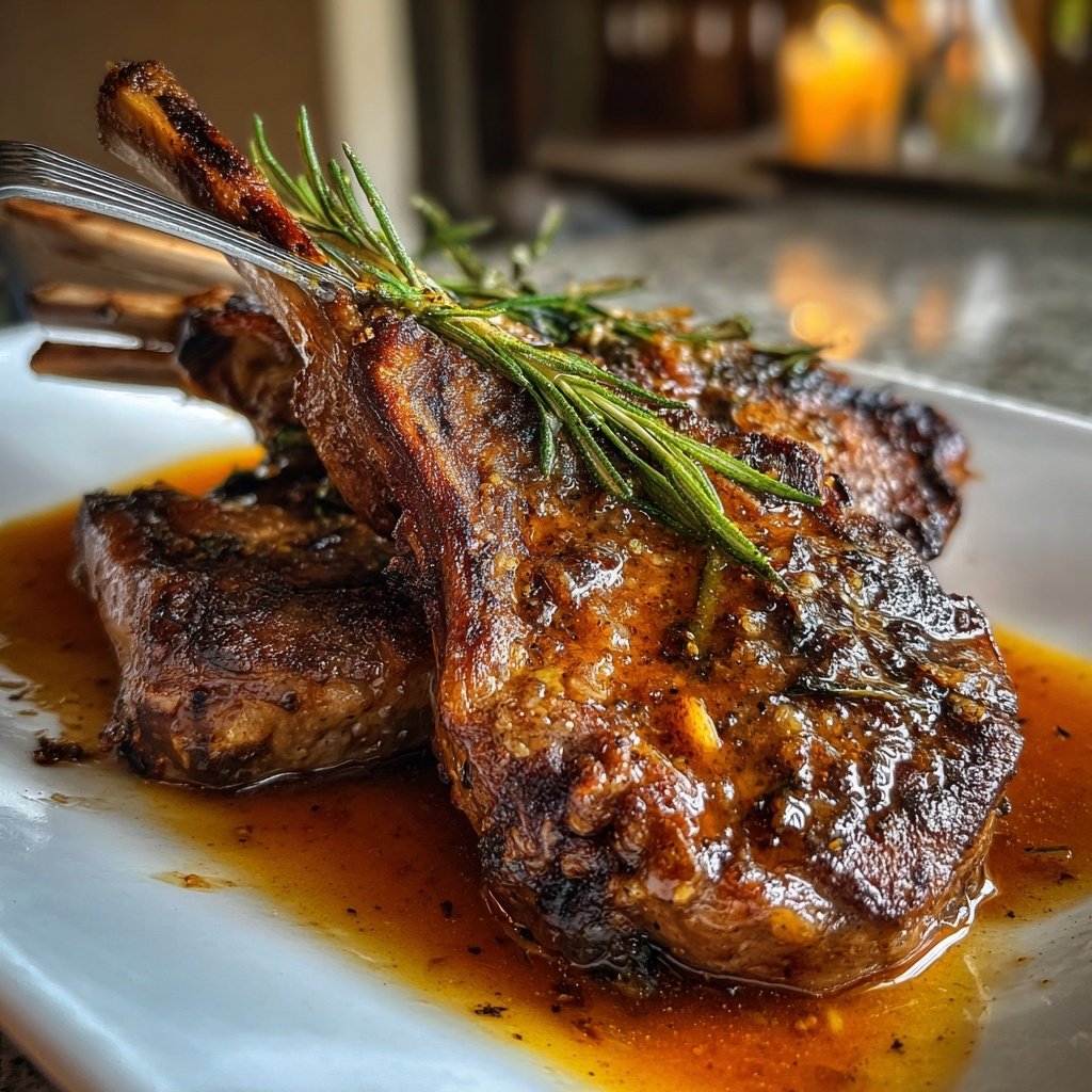 Lamb Chops with Rosemary Jus