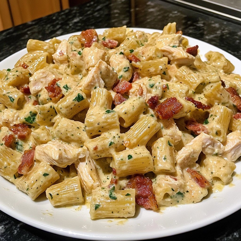 Creamy Chicken Bacon Ranch Pasta