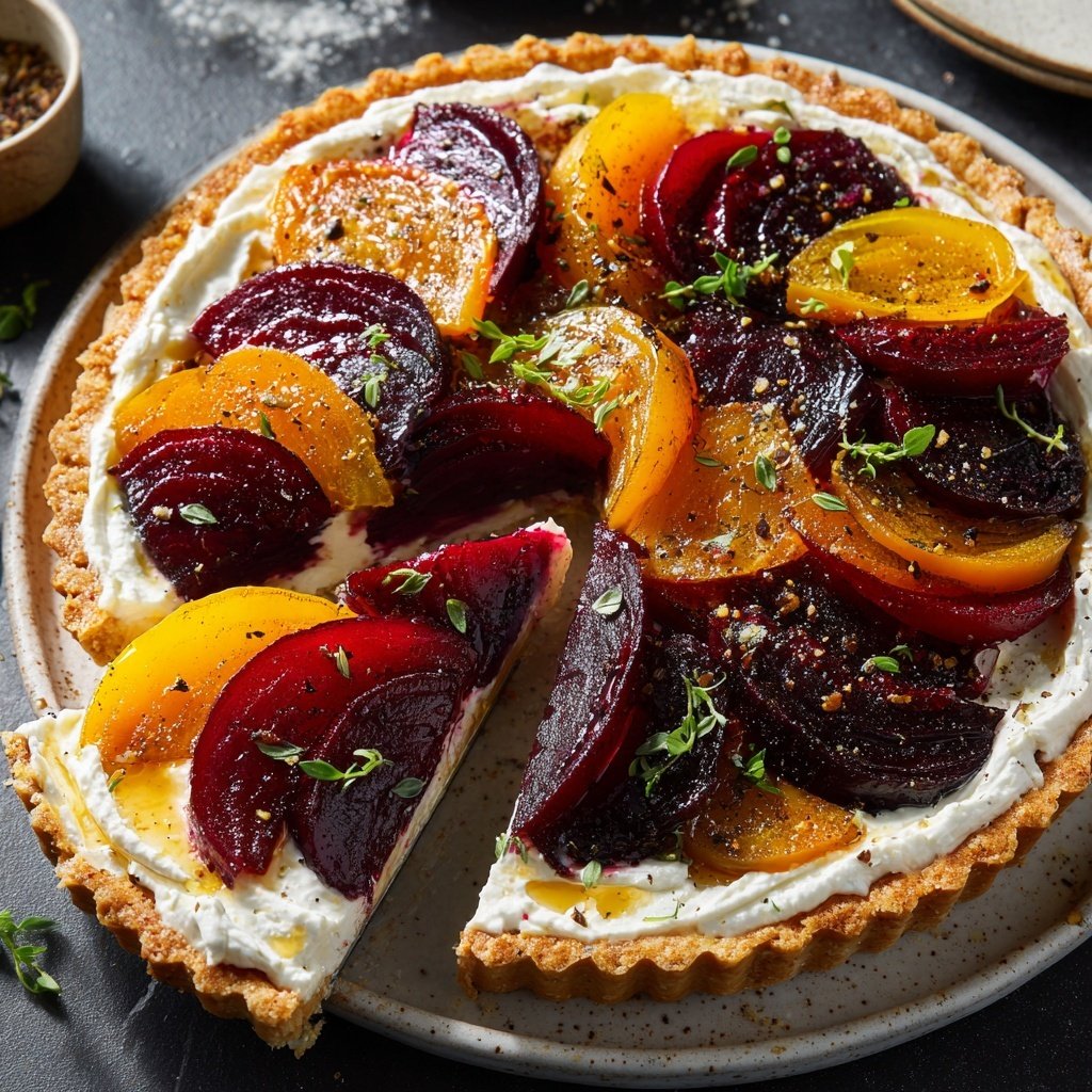 Roasted Beet Tart with Whipped Feta