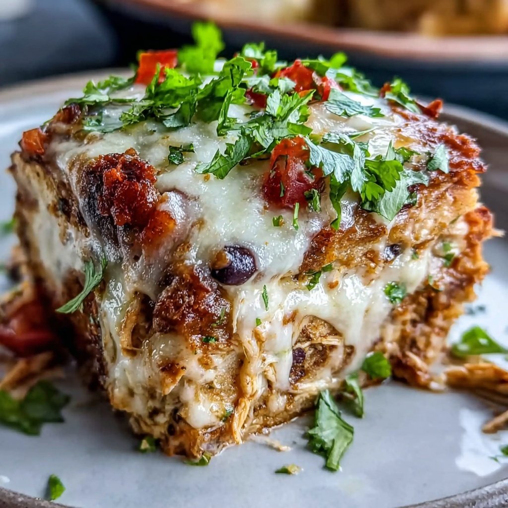 Shredded Chicken Enchilada Casserole