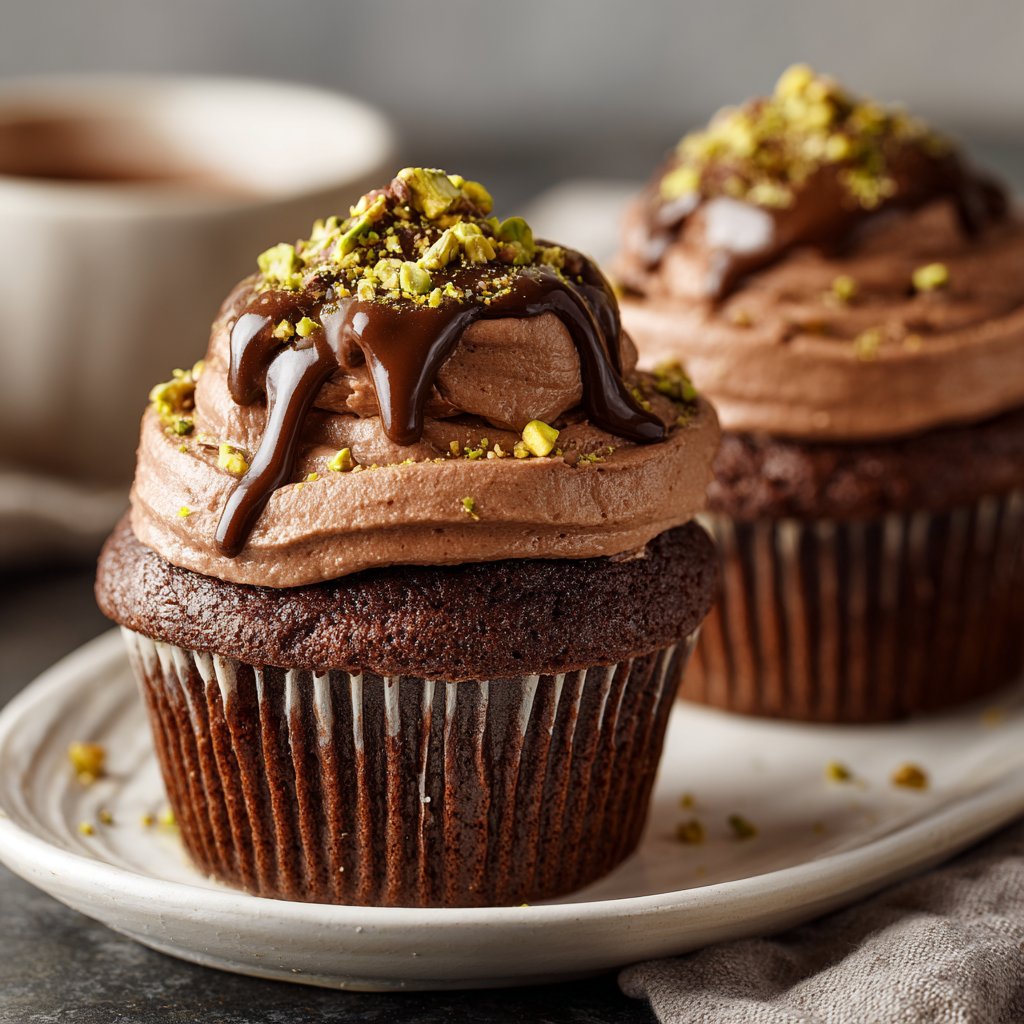 Chocolate Pistachio Cupcakes