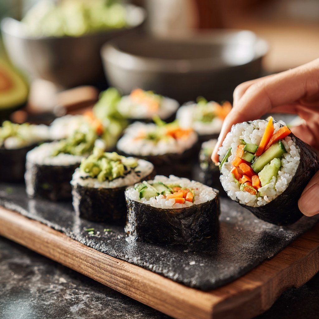 Healthy Lunch Vegetable Sushi Rolls